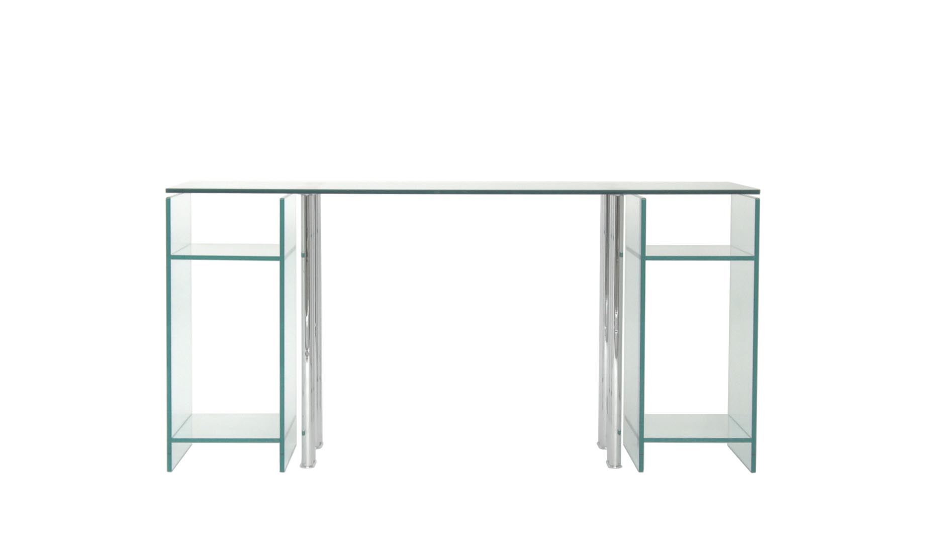 VARIUS-R-VIII - Glastische, Schreibtische, Designer-Tische nach Maß mit Glascontainer